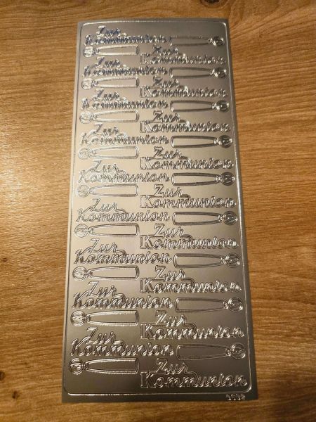 Sticker Schriftsticker -Zur Kommunion- silber
